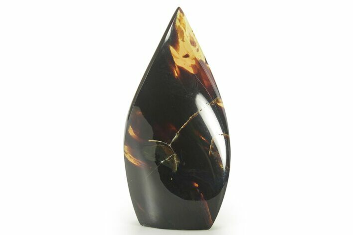 Polished Indonesian Blue Amber Flame #383344